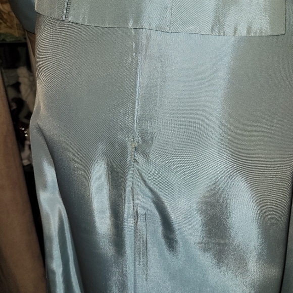 Ladies Vintage aqua two-piece jacket and long skirt, size US 2; UK 4; FRA 32 - Picture 4 of 4